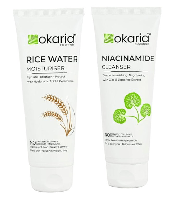 Rice Water Moisturiser and Niacinamide Cleanser Combo